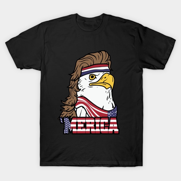 4th of July American Bald Mullet Eagle 'Merica Shirt T-Shirt by Nowhereman78